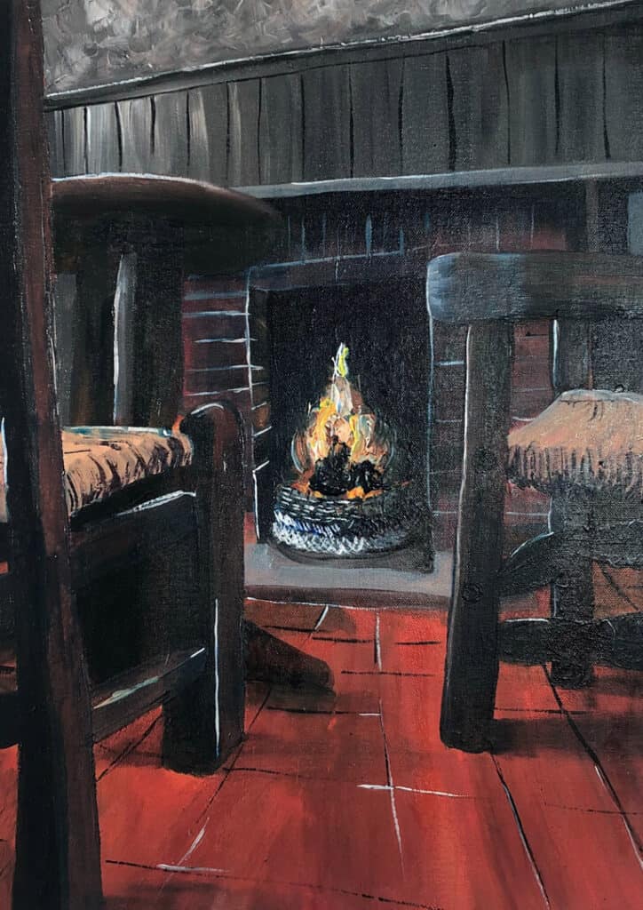 Hearth painting by Laura Barry