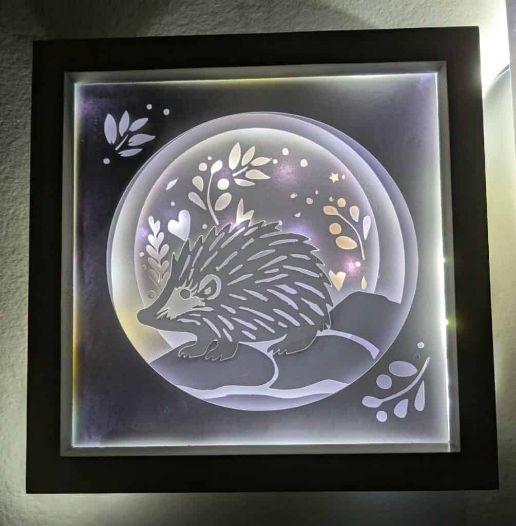 Light box with hedgehog