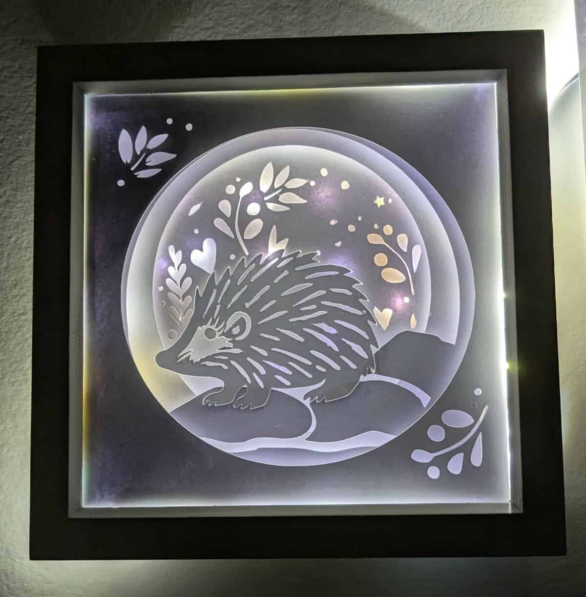 Light box with hedgehog