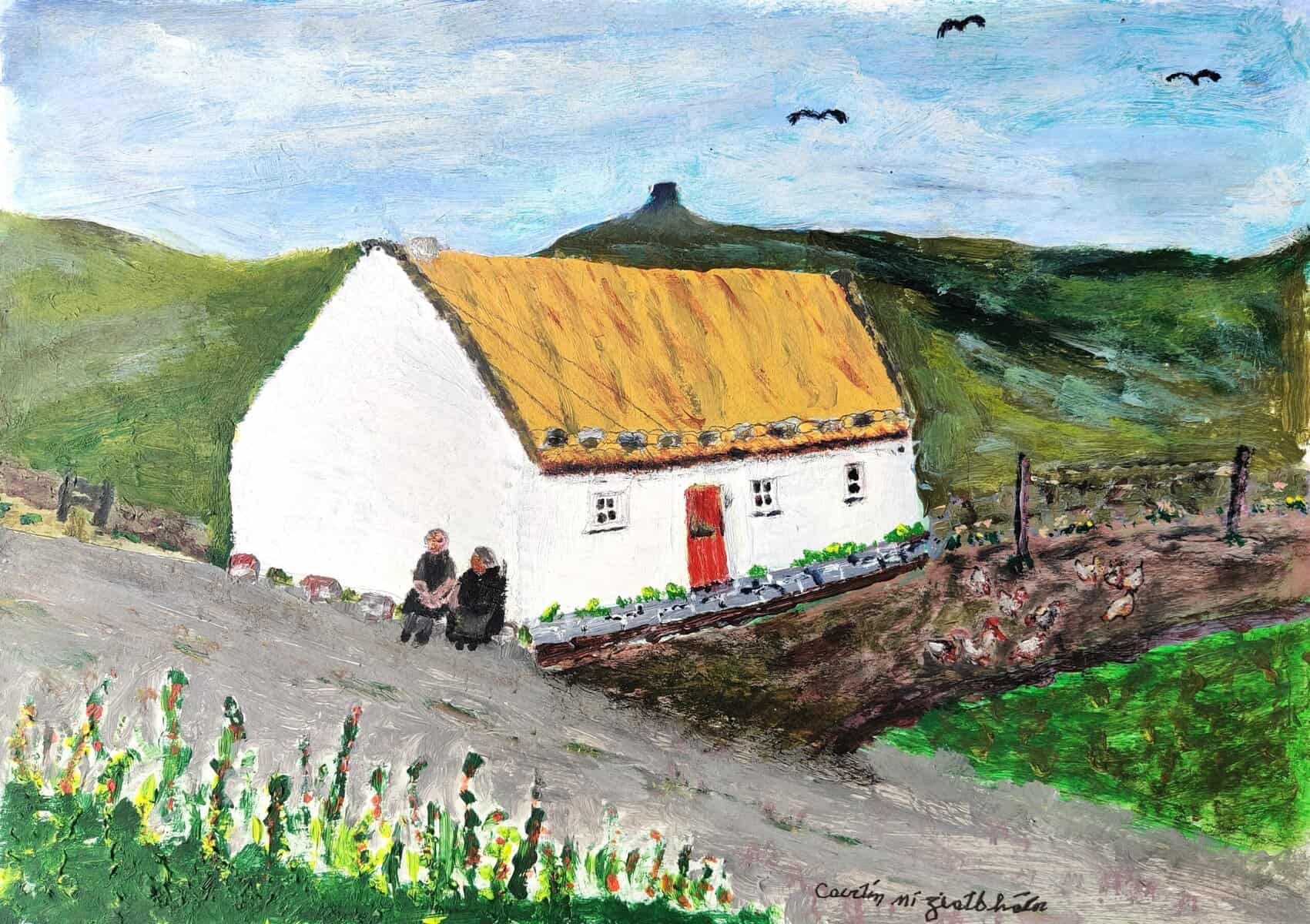 painting of a cottage