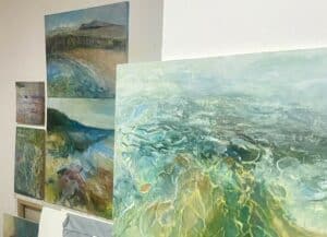 Paintings by Aine of shallow water