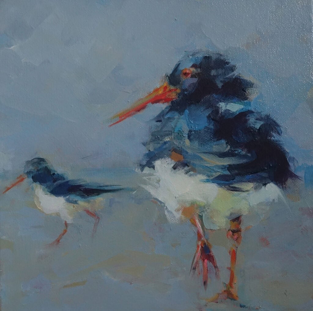 painting of two birds