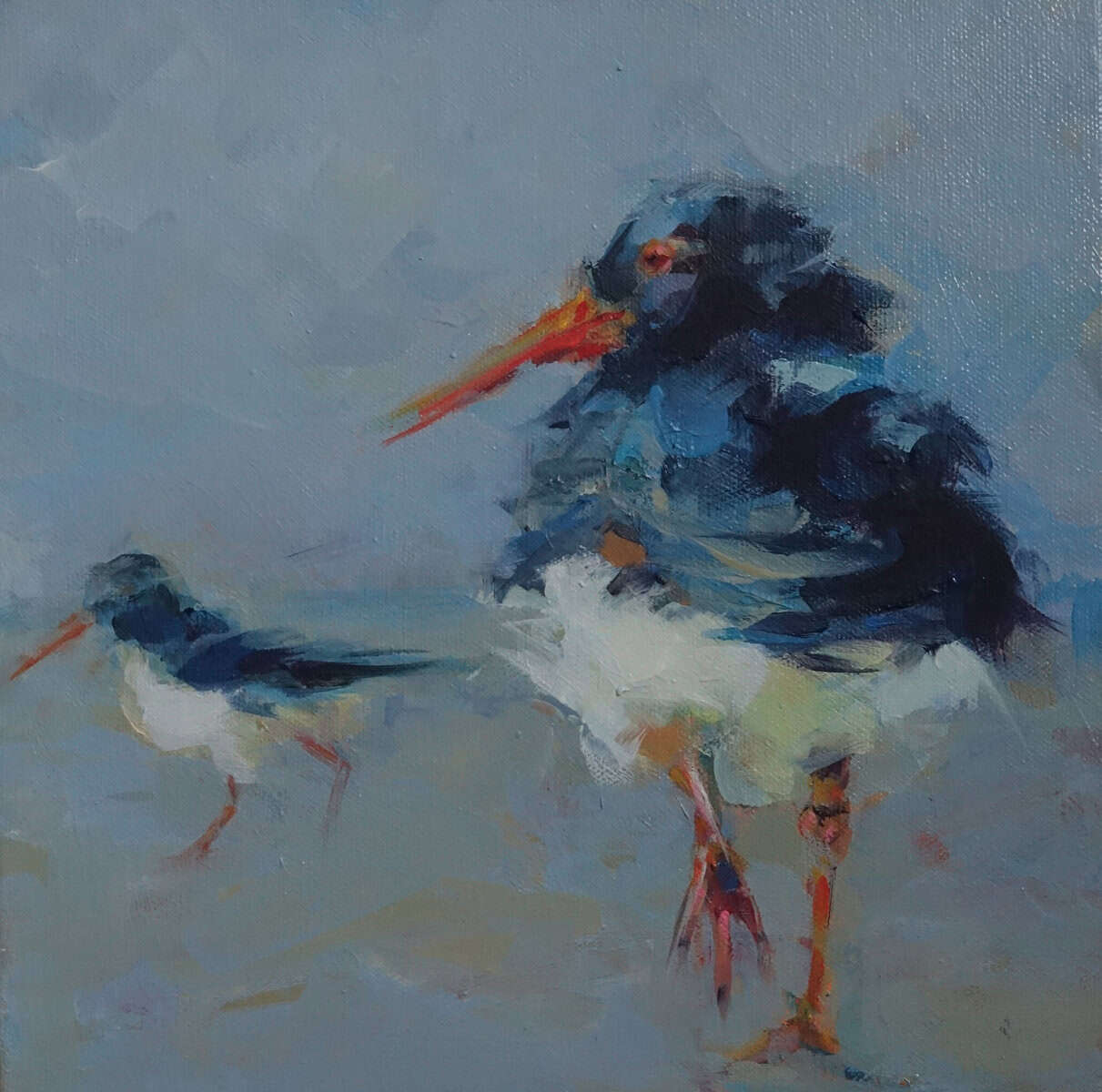 painting of two birds