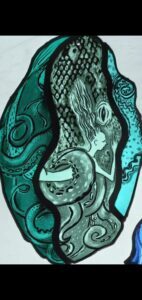Mermaid in stained glass
